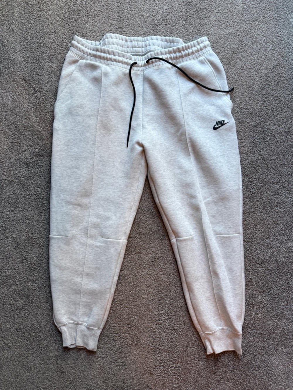 Nike Womens Light Gray Fleece Jogger Pants